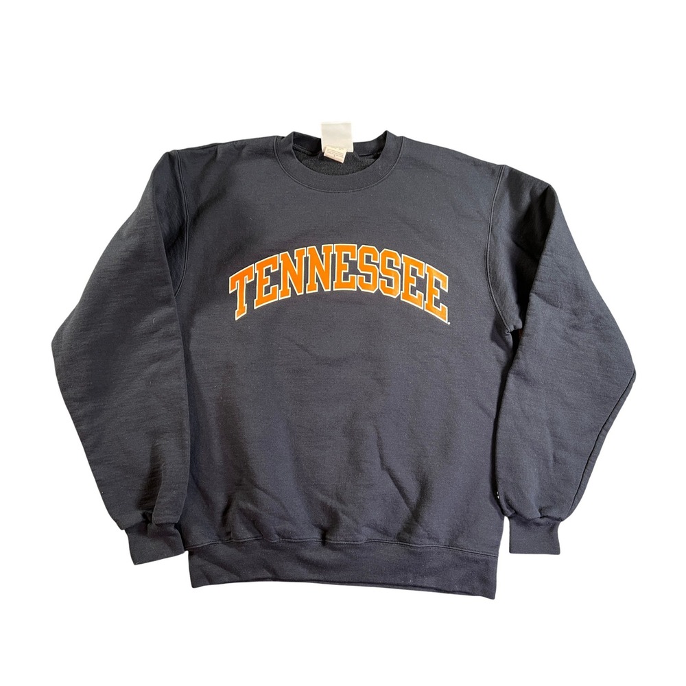 Champion Tennessee Sweatshirt Mens Medium Navy Blue Arched Graphic Pullover Logo